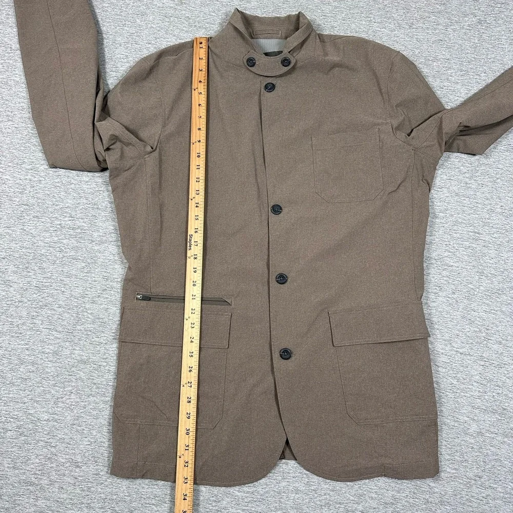 Eddie Bauer Travex Blazer Jacket Mens 50 Tall Brown Travel Nylon Stretch Pockets